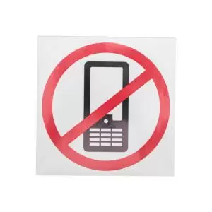Наклейка запрещающий знак «Использование мобильных телефонов запрещено» 150х150мм REXANT